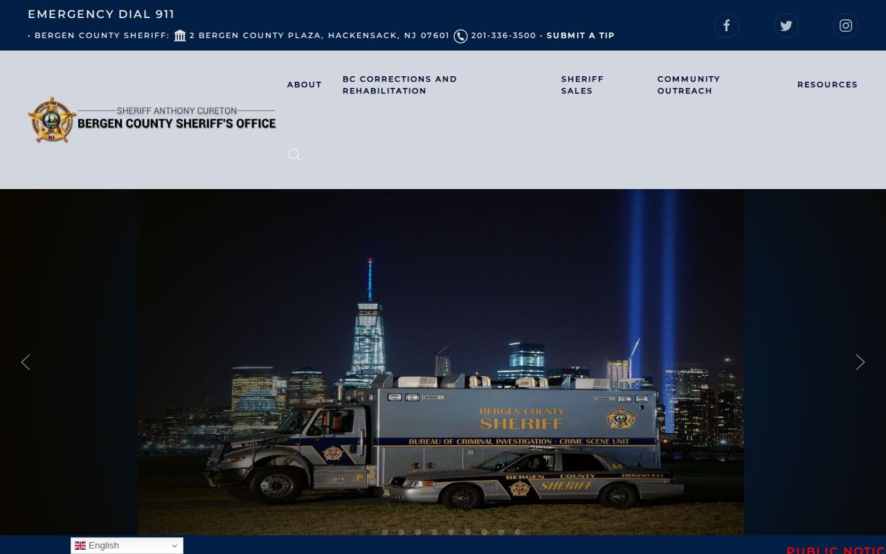 Bergen County Sheriff records and OPRA instructions